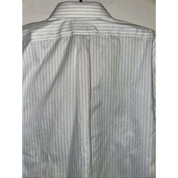 Brooks Brothers Regular Fit white blue Non-Iron 16 - 34/35 cotton button up dre - Picture 5 of 7